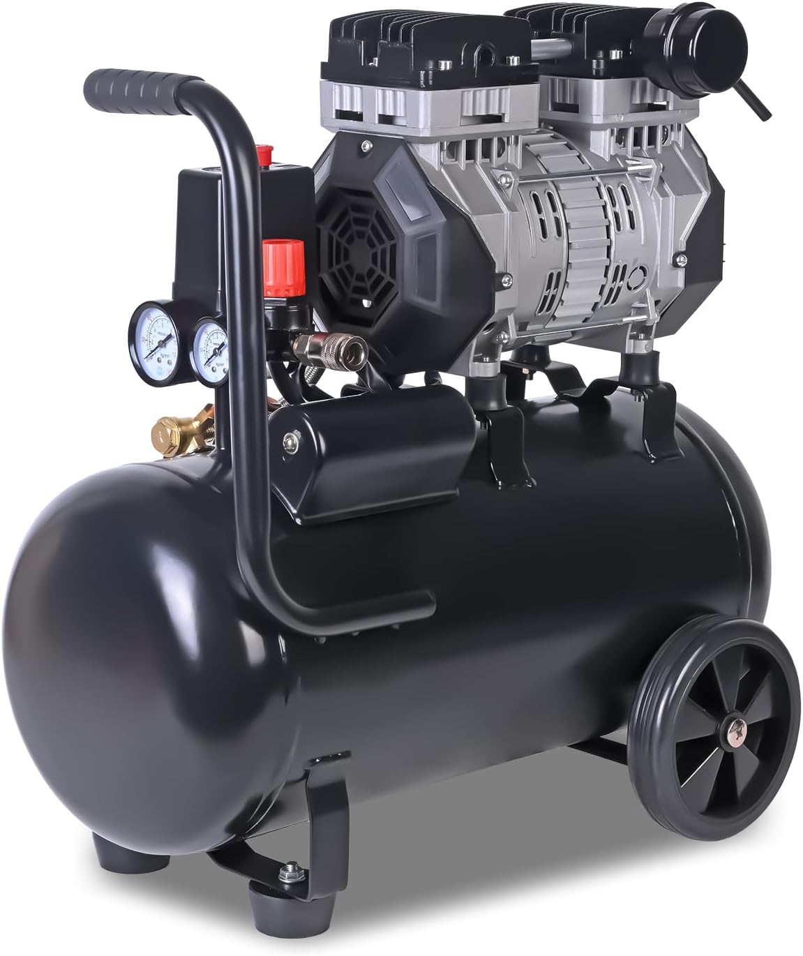 AAIN Ultra Quiet Air Compressor, 6.3 Gallon, Oil-Free, 1.5HP, 6 CFM, 116PSI