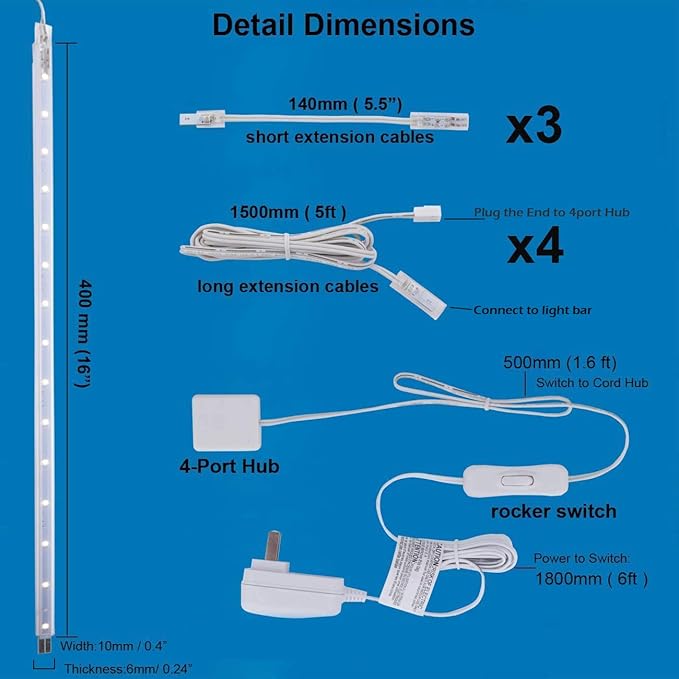 Cefrank LED Display Light Bar Kit (4-Pack)
