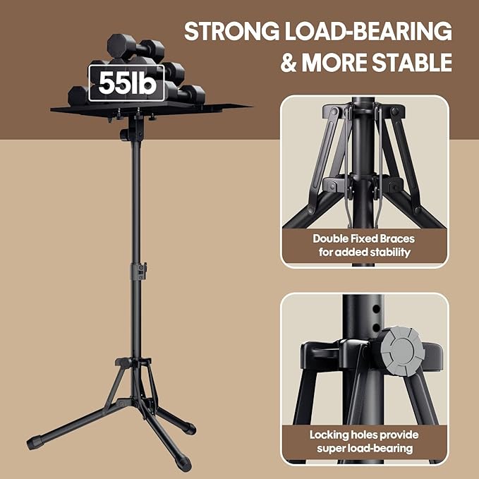 KOOV Projector Stand Adjustable Height 20" to 61", Foldable Projector Tripod