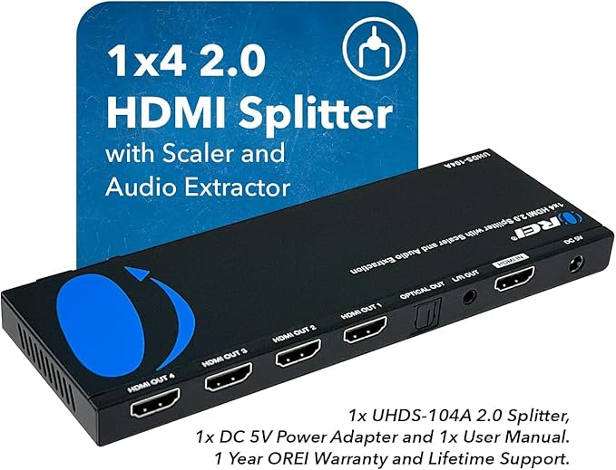 OREI 1x4 2.0 HDMI Splitter