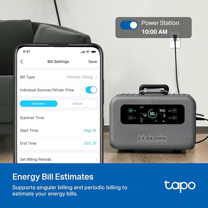TP-Link  Smart Plug Wi-Fi Mini, Energy Monitoring, Compatible (4-Pack)