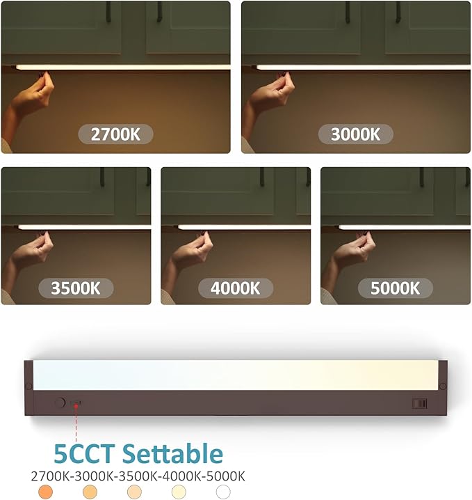 Leetdud Under Cabinet Lighting Plug in or Hardwired Built-in Dimmer, 32 Inch 16W