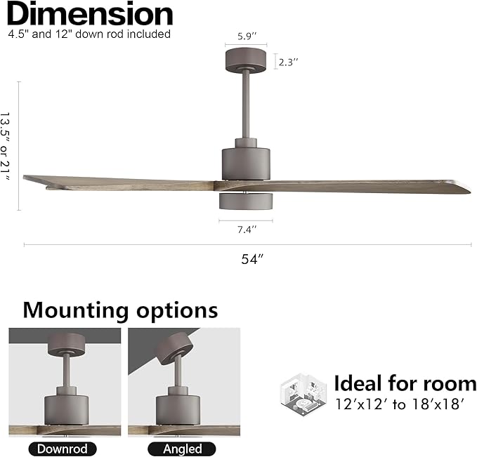 WINGBO 54 Inch DC Ceiling Fan