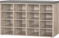 DINZI LVJ Shoe Storage Bench with Cushion, 16-Cubby Shoe Rack with Seat