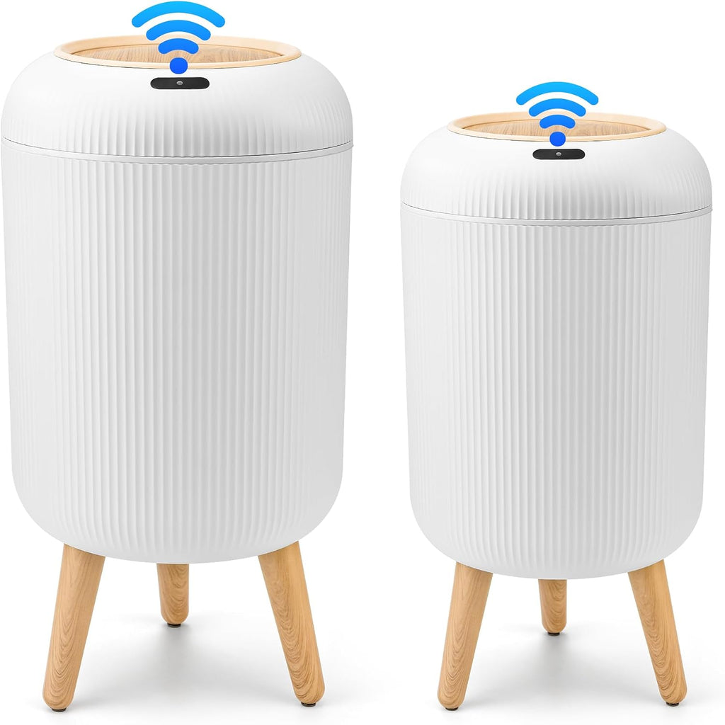 Pukomc 2 Pack Automatic Trash Can 12L /3 Gallon and 10L /2.64 Gallon Bathroom