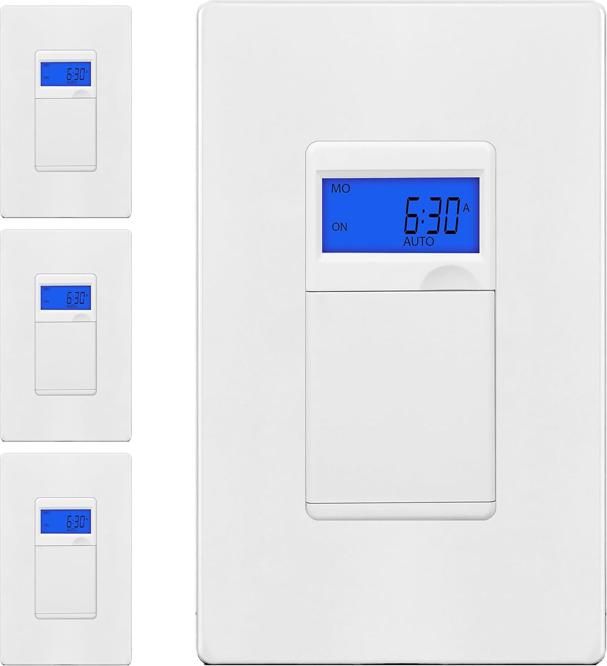 Enerlites 7 Days Digital in-Wall Programmable Timer Switch (4 Pack)