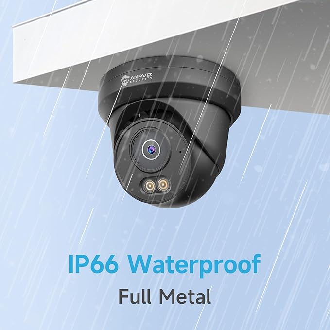 Anpviz 4MP PoE Camera Black, Full Metal Turret Security IP Camera Outdoor Indoor