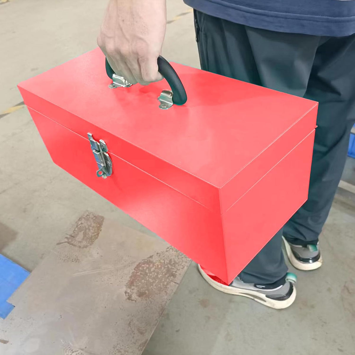16" small tool box mini toolbox small metal showing dimensions