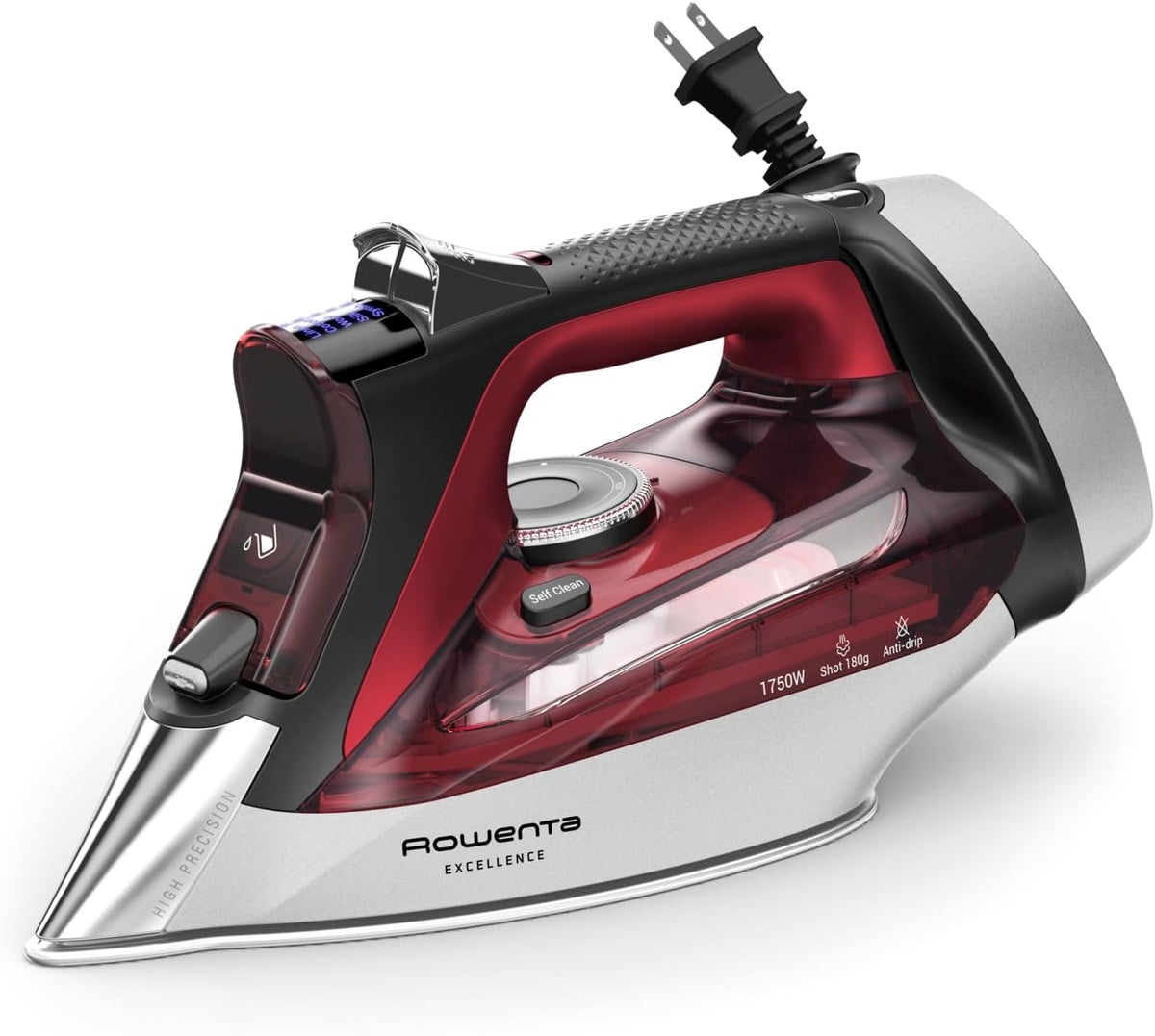 Rowenta Iron, Focus Excellence Stainless Steel Soleplate Steam Iron