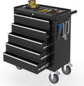 5 Drawers Rolling Tool Chest with Wheels, Portable Rolling Tool Boxes with Wheels, Tool Box Storage Cabinet with Locking System for Garage (Black, 5 Drawers)