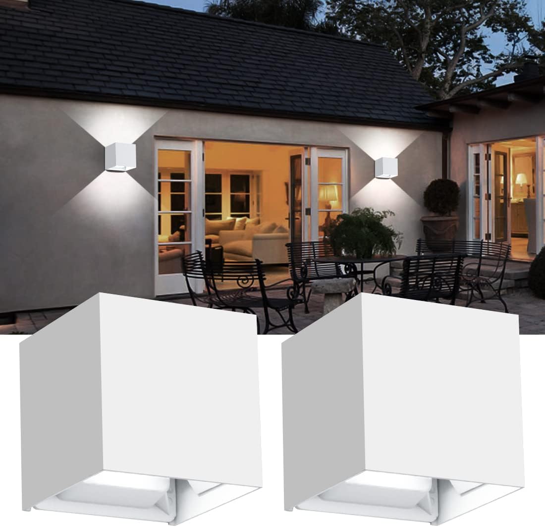 ledmo LED Outdoor Sconses Light Up and Down Wall Lights Adjustable Lighting (2 Pack)
