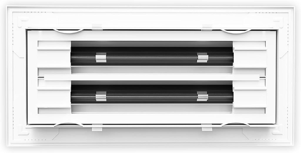 QuietCool 10x4 Modern Design AC Grille - Aluminum White - Air Vent - Linear Slot Diffuser - Register Grille for Heating and Cooling - Compatible with Ceiling, Wall, or Floor Registers