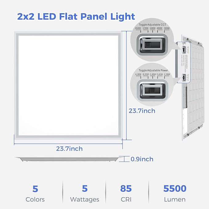 AIKVSXER 8 Pack 2x2 LED Flat Panel Light