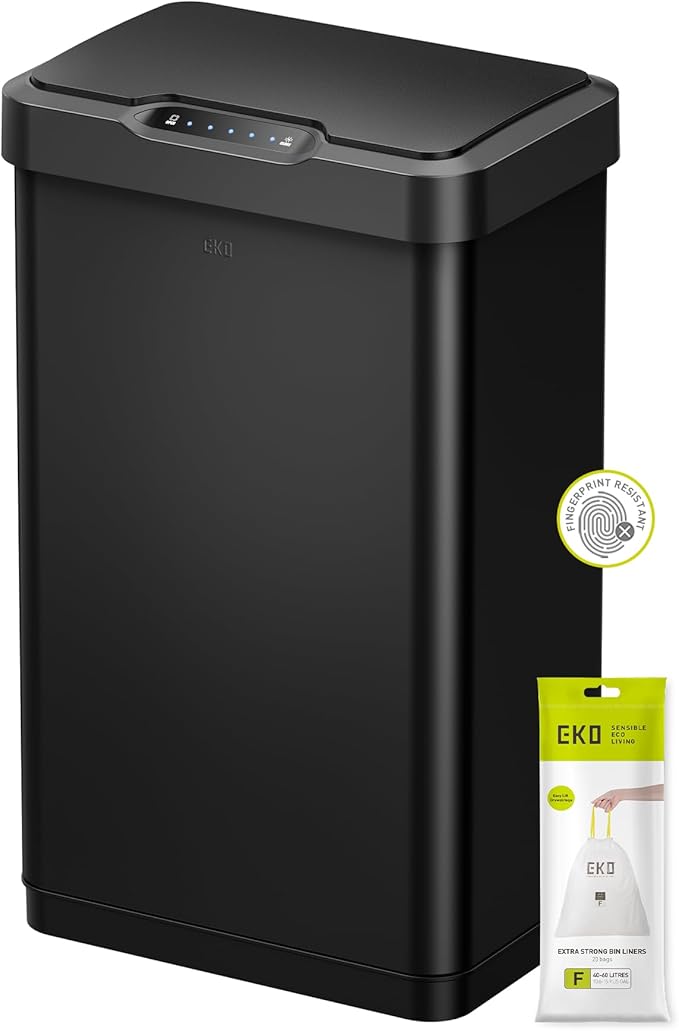 EKO Mirage-T 50 Liter / 13.2 Gallon Touchless Rectangular Motion Sensor Trash