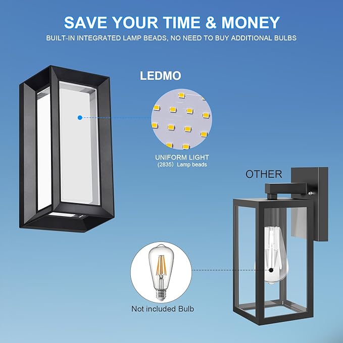 ledmo Outdoor Wall Lights Fixture (6 Pack)