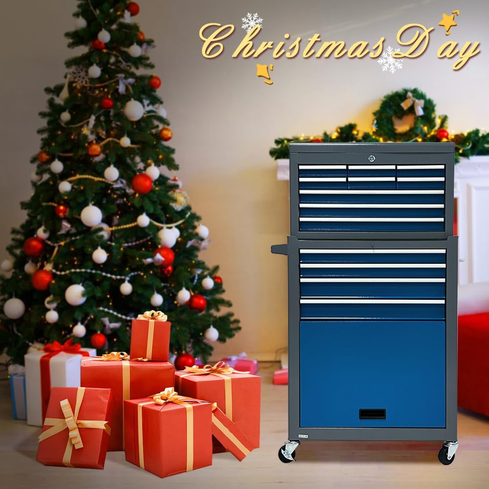 13 drawers tool chest with wheels,large capacity tool on a desk or shelf