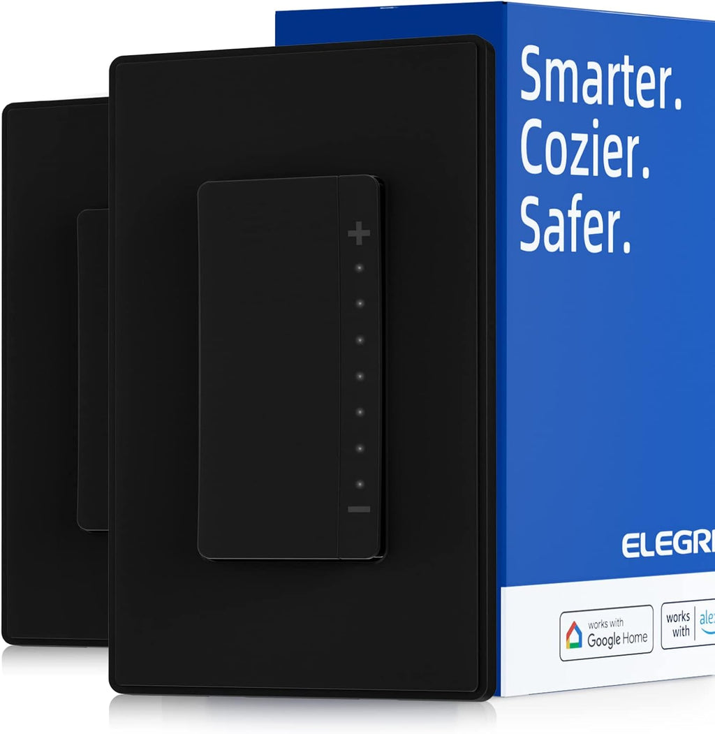 ELEGRP Smart Dimmer Light Switch DPR30, 2.4GHz Wi-Fi Dimmer Switch Compatible (2 Pack)