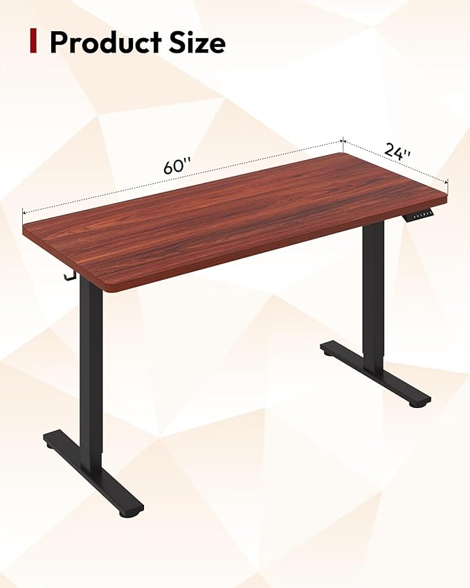 SANODESK Electric Standing Desk 60 x 24 Inches Whole-Piece Desktop Height