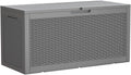 Devoko 95 Gallon Deck Box Large Resin Outdoor Storage Box, Waterproof and UV Resistant Lockable for Outdoor and Patio, Large Storage Cabinet for Patio Furniture, Garden Tools and Pool Supplies, Grey