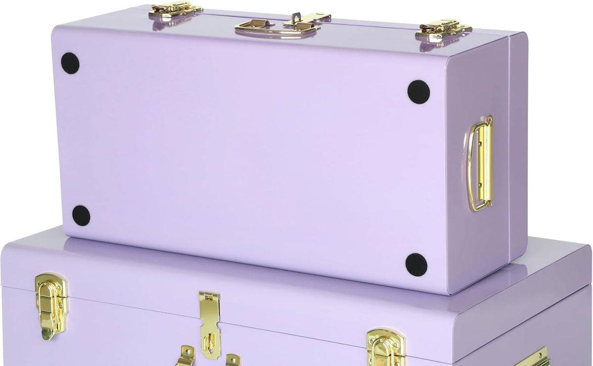 vixdonos storage trunk chest decorative large metal box, close-up detail