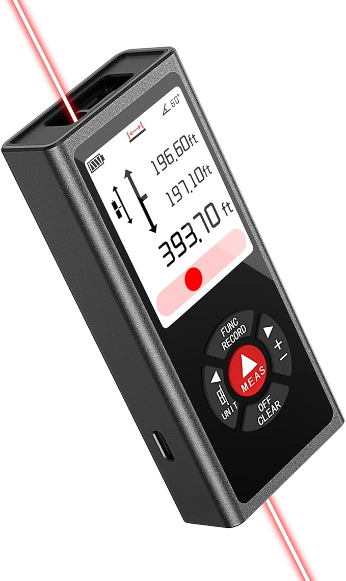 Dual Bilateral Laser Distance Measuring Tool Sturdy Aluminum Casing Laser Tape