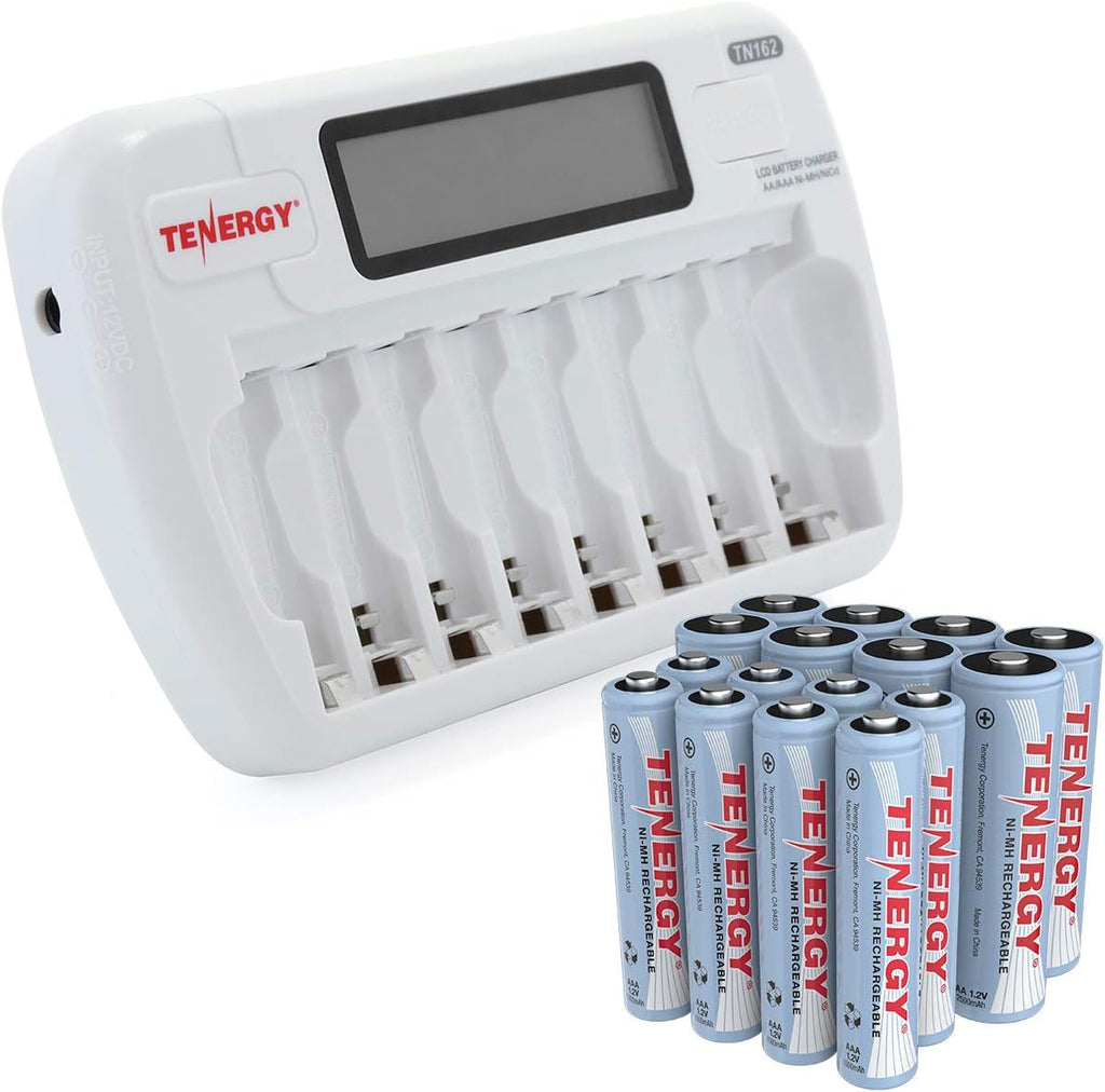 Tenergy AA/AAA Rechargeable Battery and Charger Combo TN162