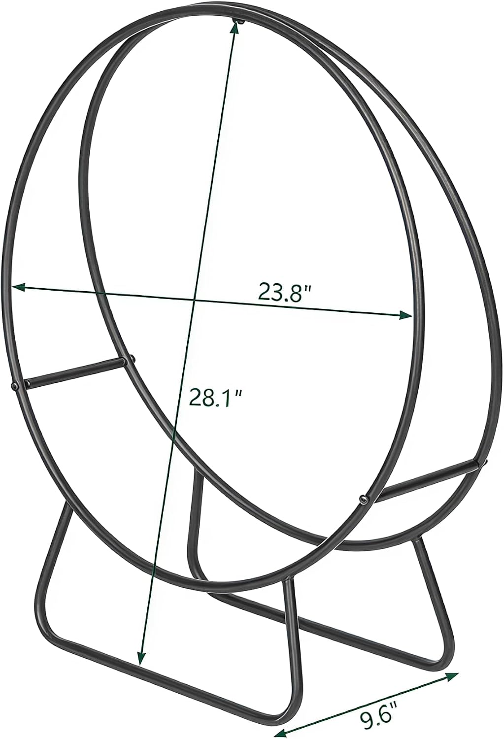 firewood rack outdoor, 24 inch round firewood storage shown in use