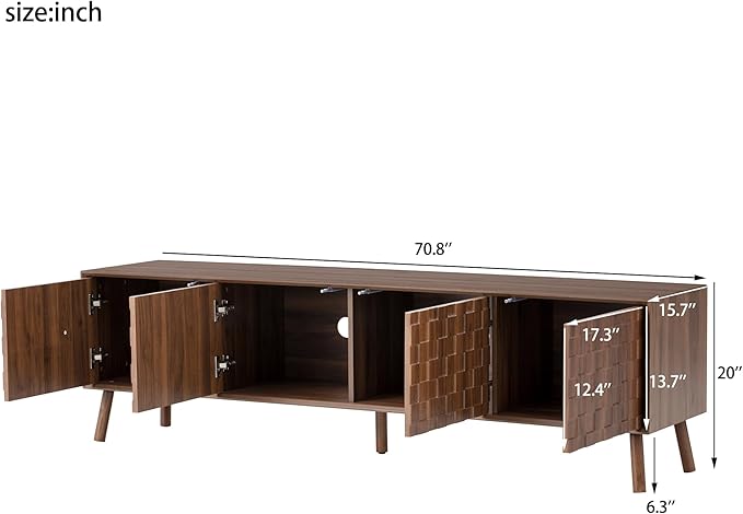 Virubi Mid-Century Modern TV Stand, Entertainment Center