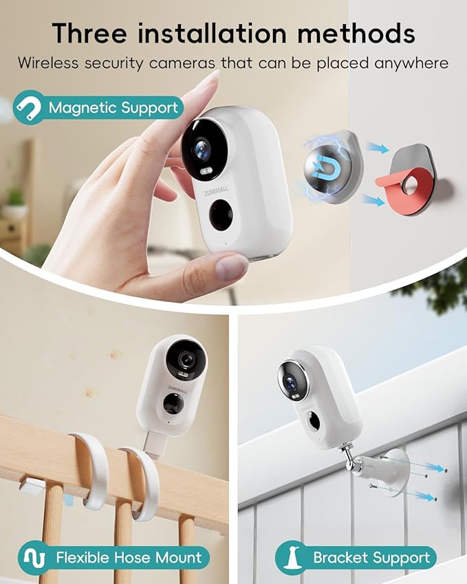 ZUMIMALL Security Cameras Wireless Outdoor, 2 Packs, 2K Cameras