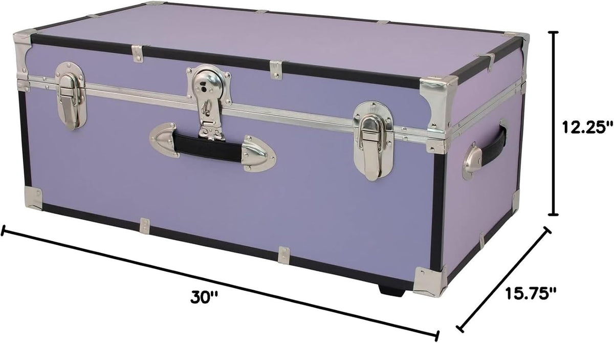 seward explorer trunk with wheels & lock, lilac, package contents
