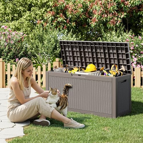 Outdoor Storage Box Waterproof, 80 Gallon Deck Box for Patio Storage