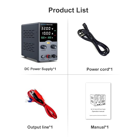 Wanptek DC Power Supply Variable 30V 10A, Bench Power Supplies