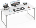 Huuger Computer Desk, 55 Inch Home Office Desk, Gaming Writing Work from Home
