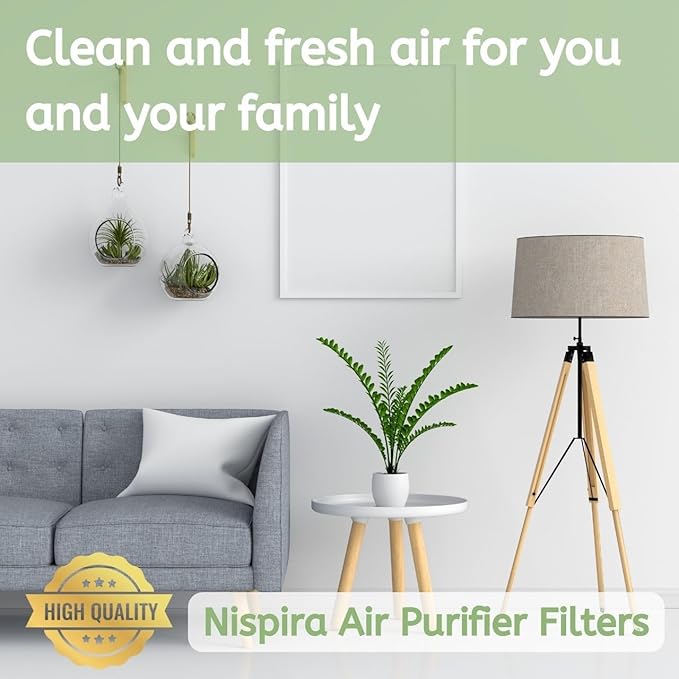 Nispira True HEPA Filter with 4 Pre-Carbon Filters Compatible with Whirlpool