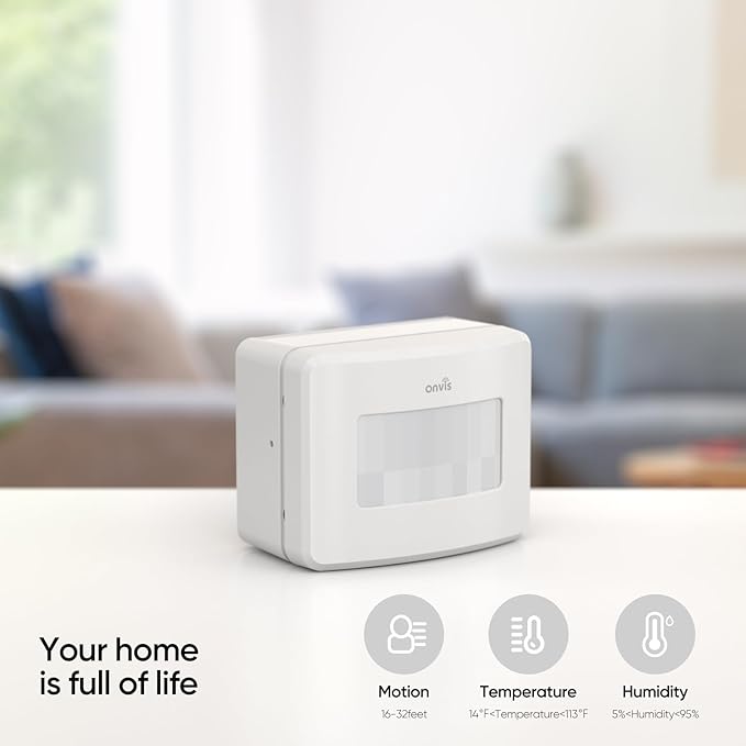 Onvis Smart Motion Sensor, Wireless Home Security System, PIR Motion Detector