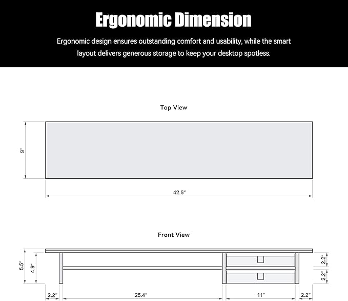 FENSULN Dual‑Tier Monitor Stand Riser
