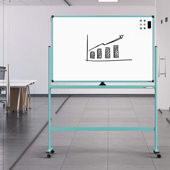 Rolling Whiteboard, 48x32 Inches Dry Erase Board