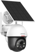 DEKCO Solar Security Camera Outdoor Wireless, Battery Powered, Panoramic Pan