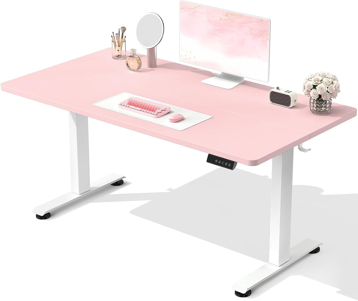 Veken 55 Inch Large Electric Standing Desk, 4 Memory Heights Adjustable