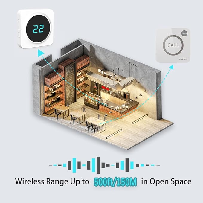 SINGCALL Restaurant Pager System Waiter Calling System Pagers and Beepers