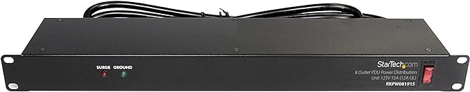 StarTech.com 8 Outlet Horizontal 1U Rack Mount PDU Power Strip
