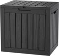 Outdoor Storage Box, 31 Gallon Deck Box Indoor and Outdoor Use, Waterproof Resin Storage Bin for Package Delivery, Patio Cushions, Gardening Tools, Lockable, UV Resistant, Black