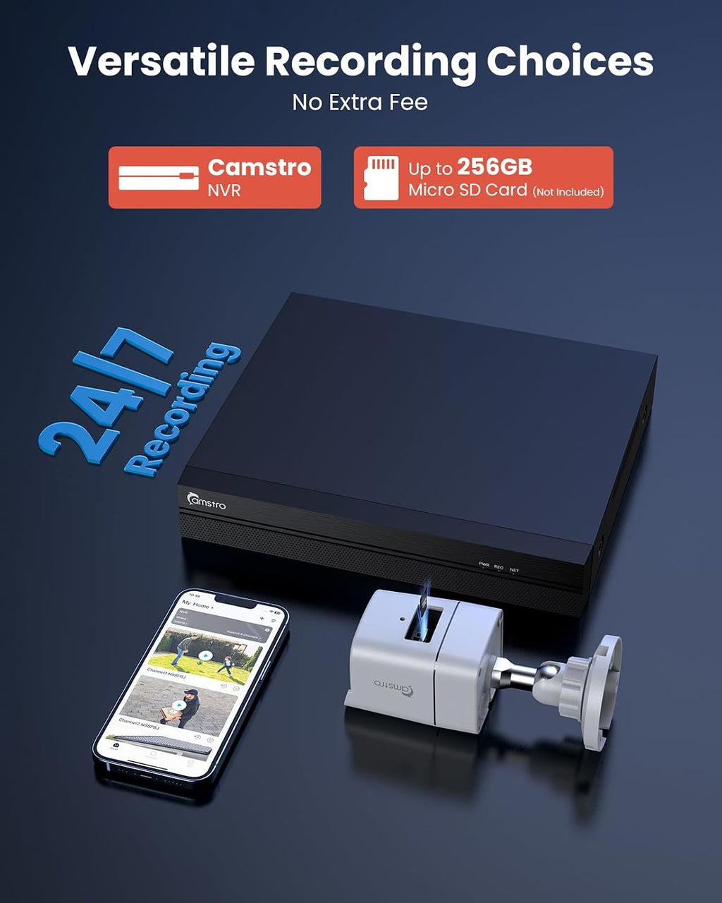 4k add on wired poe cameras for nvr shown in use