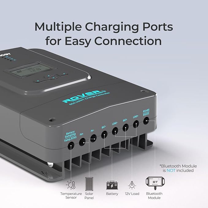 Renogy Charge Controller-Rover 60A MPPT 12V/24V/36V/48V Auto-Detect LCD Display