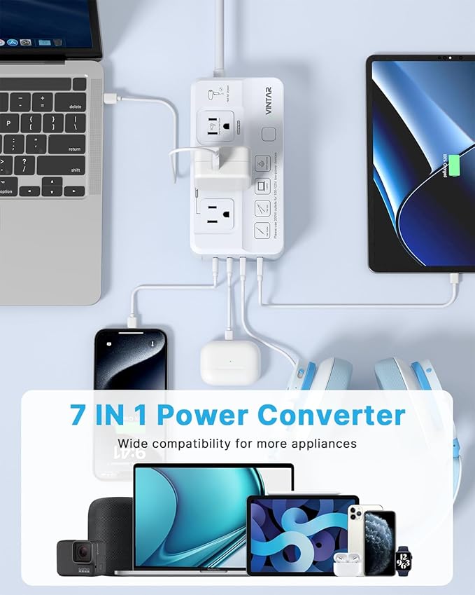 220V to 110V Voltage Converter, VINTAR 2000W Travel Converter