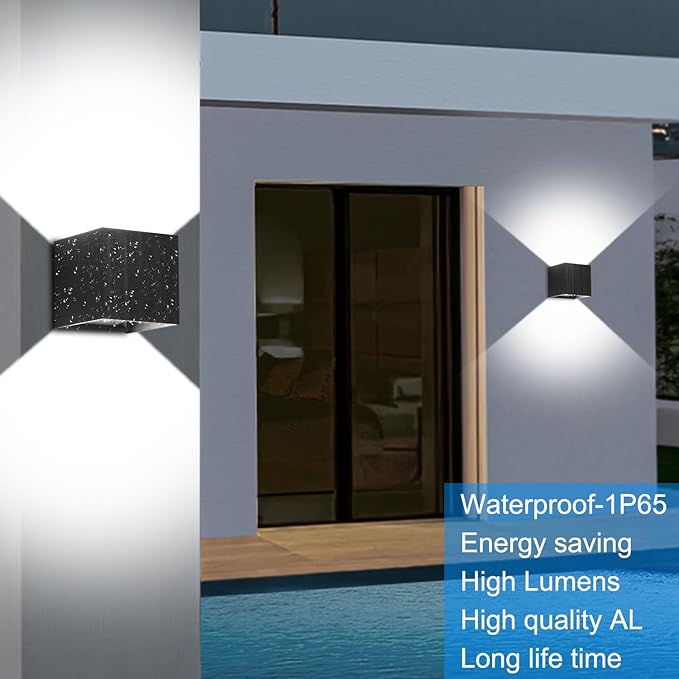 ledmo LED Up and Down Outdoor Wall Lights 20W Anti-Rust Adjustable Modern Wall (2 Pack)