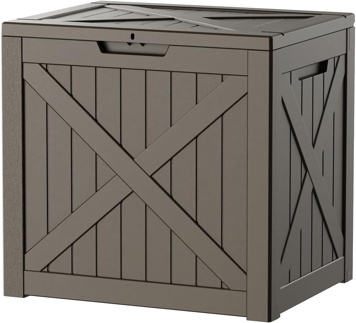 EasyUp 35 Gallon Outdoor Storage Box Waterproof Weatherproof Deck Box
