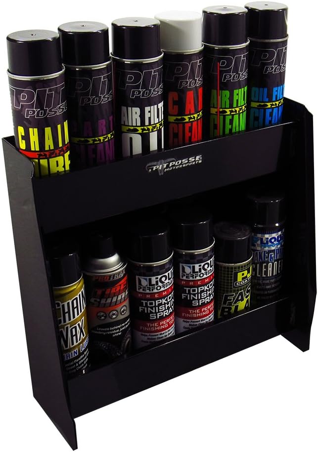 pit posse 604bk black junior variety shelf storage, side view