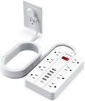 Flat Plug Extension Cord 15 Ft, SMNICE Surge Protector Power Strip