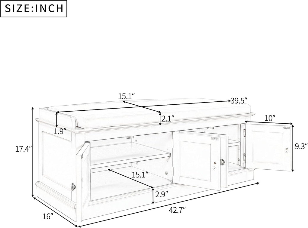 merax modern rustic wood shoe bench with removable shown in use